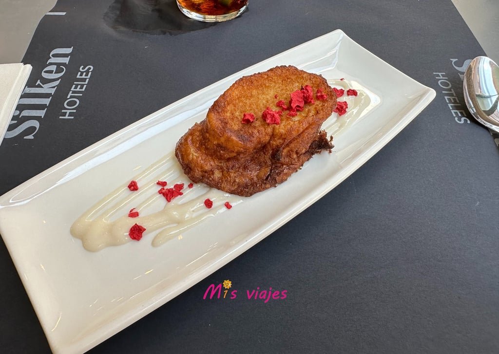 Riquísimo el postre del Hotel Silken Reino de Aragón