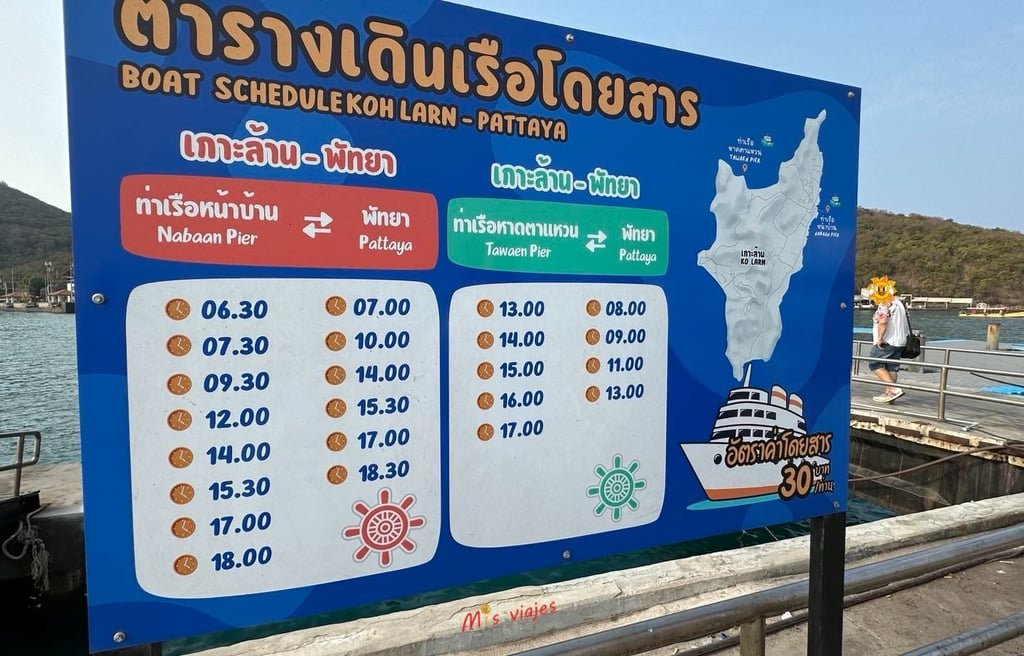 Ko Lan: La Isla Escondida de Tailandia Timetable de los Ferries