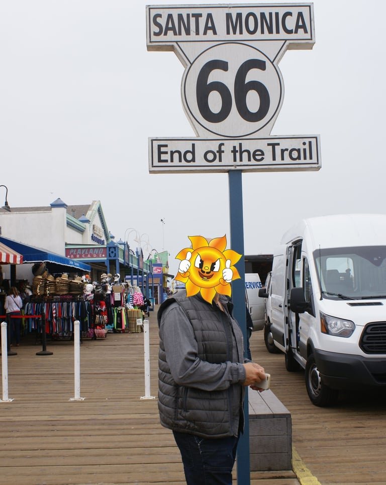Final del recorrido de la Ruta 66, se sitúa en el Muelle de Sta. Mónica.