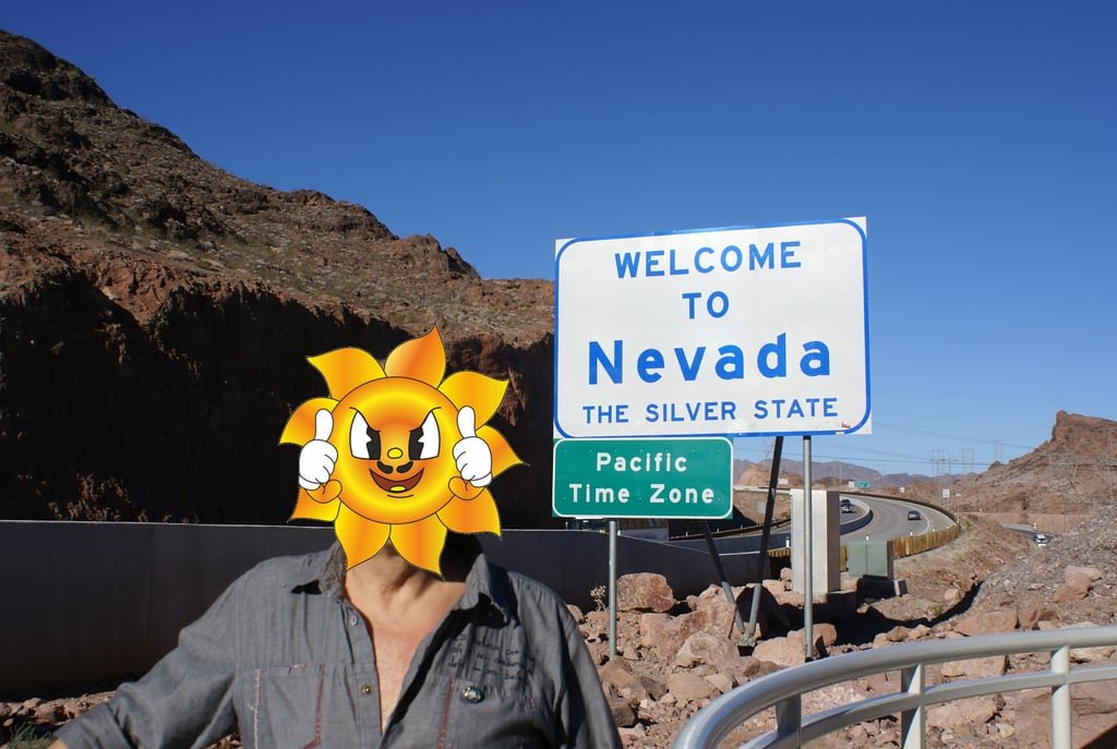 Límite entre Nevada y Arizona en la Presa Hoover.