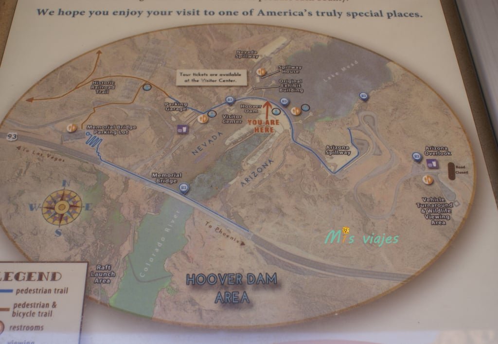Plano de situación en la Presa Hoover Dam.
